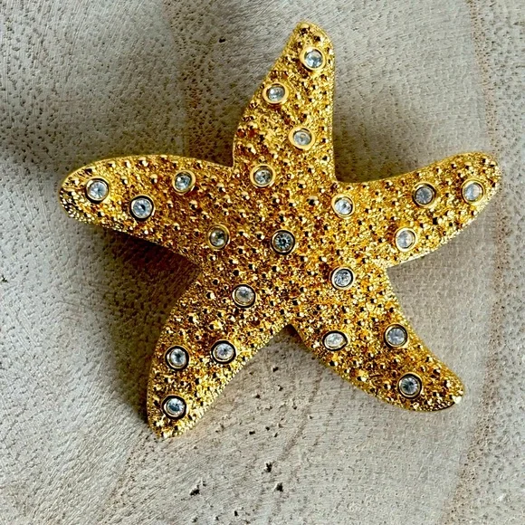 Swarovski Jewelry Vintage Swarovski Starfish Pin With Crystals